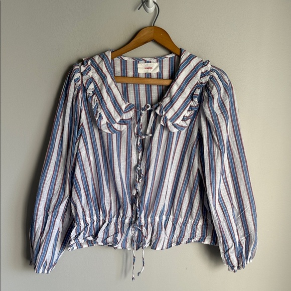 XIRENA Lulu Striped Tie-Front Top Small - Picture 2 of 10